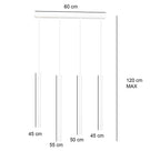 Hanglamp Selter 4 lichts gepoedercoat staal mat zwart, minimalistisch, breedte 60 cm, verstelbare hoogte