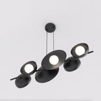 Hanglamp gepoedercoat staal minimalistisch Volum 6 zwart met witte lampenkappen, 6 lichtpunten, 100 cm breed