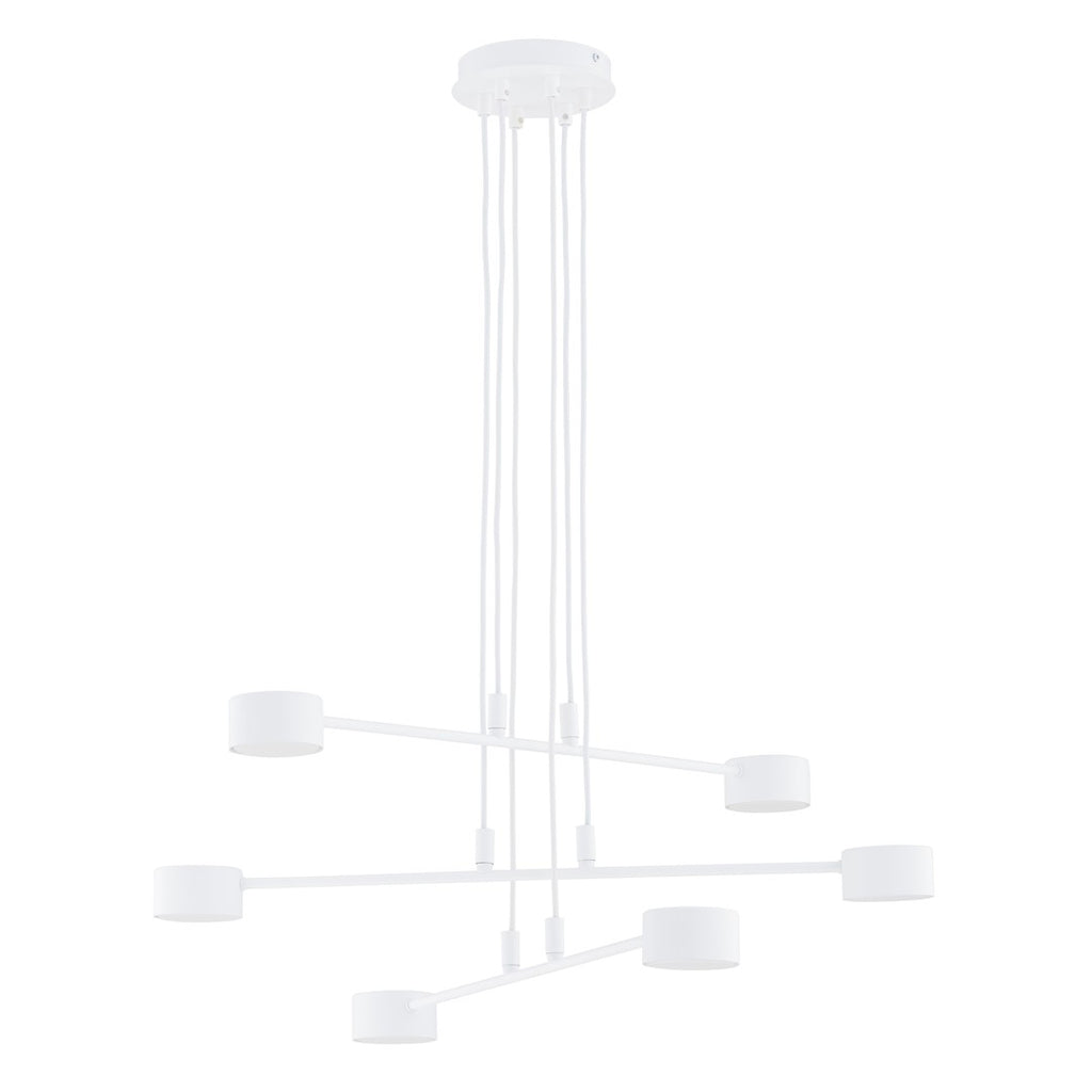 Hanglamp gepoedercoat staal Scandinavisch wit 70 x 100 cm, 6 GX53-fittingen, in hoogte verstelbaar