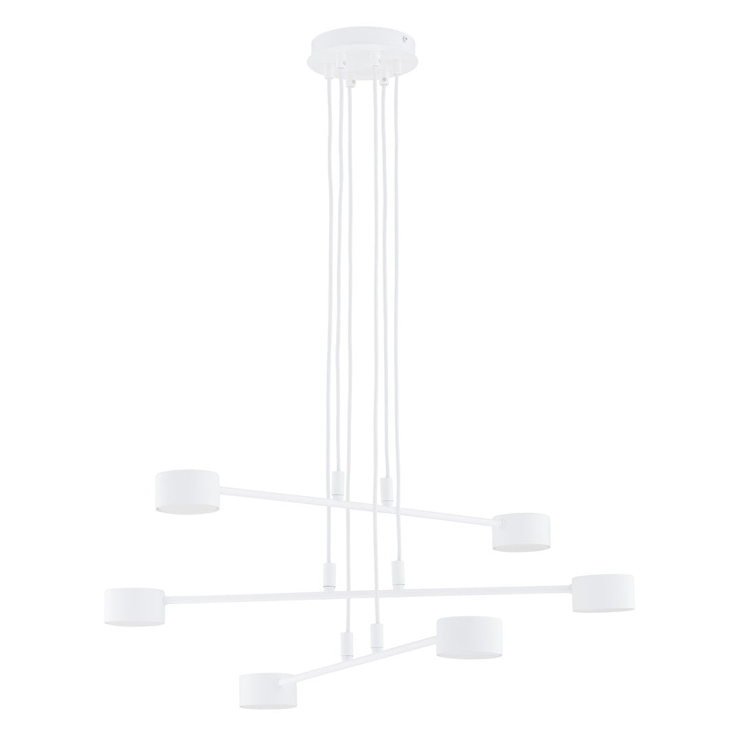 Hanglamp gepoedercoat staal Scandinavisch wit 70 x 100 cm, 6 GX53-fittingen, in hoogte verstelbaar