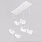 Hanglamp Ritual 6 lichts gepoedercoat staal, modern, wit – 75 x 32 cm, hoogte 120 cm, G9, eettafel