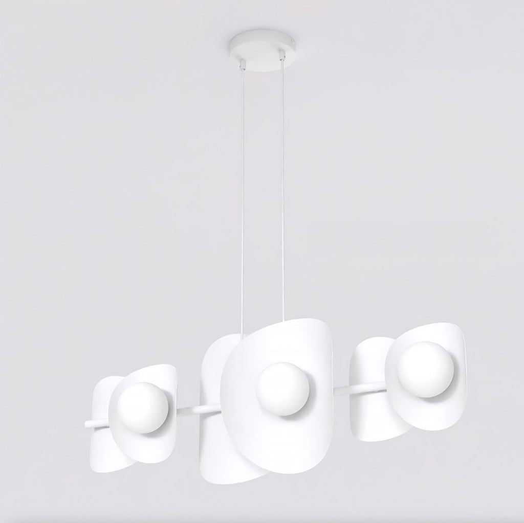 Hanglamp staal modern Elementi 6 lichts, wit – 87 x 23 cm, hoogte verstelbaar, eettafel en kookeiland
