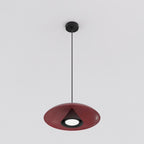 Hanglamp gepoedercoat staal Babel Scandinavisch, bordeauxrood met zwart, Ø 30 cm, eettafel en keukeneiland