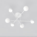 Plafondlamp wit staal Holon modern, 6 lichtpunten, 64 x 64 x 23 cm voor woonkamer, eetkamer en hal