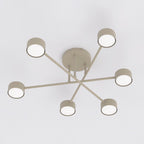 Plafondlamp gepoedercoat staal modern Halo beige, 6 lichtpunten, 60 cm – woonkamer, slaapkamer of eetkamer