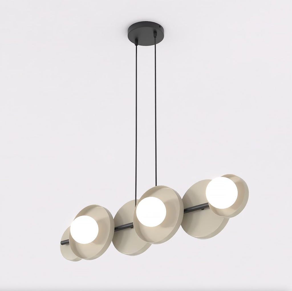 Hanglamp gepoedercoat staal minimalistisch Model 6 mokka, 85 x 23 x 120 cm, 6 x G9, hoogte verstelbaar