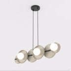 Hanglamp gepoedercoat staal minimalistisch Model 6 mokka, 85 x 23 x 120 cm, 6 x G9, hoogte verstelbaar