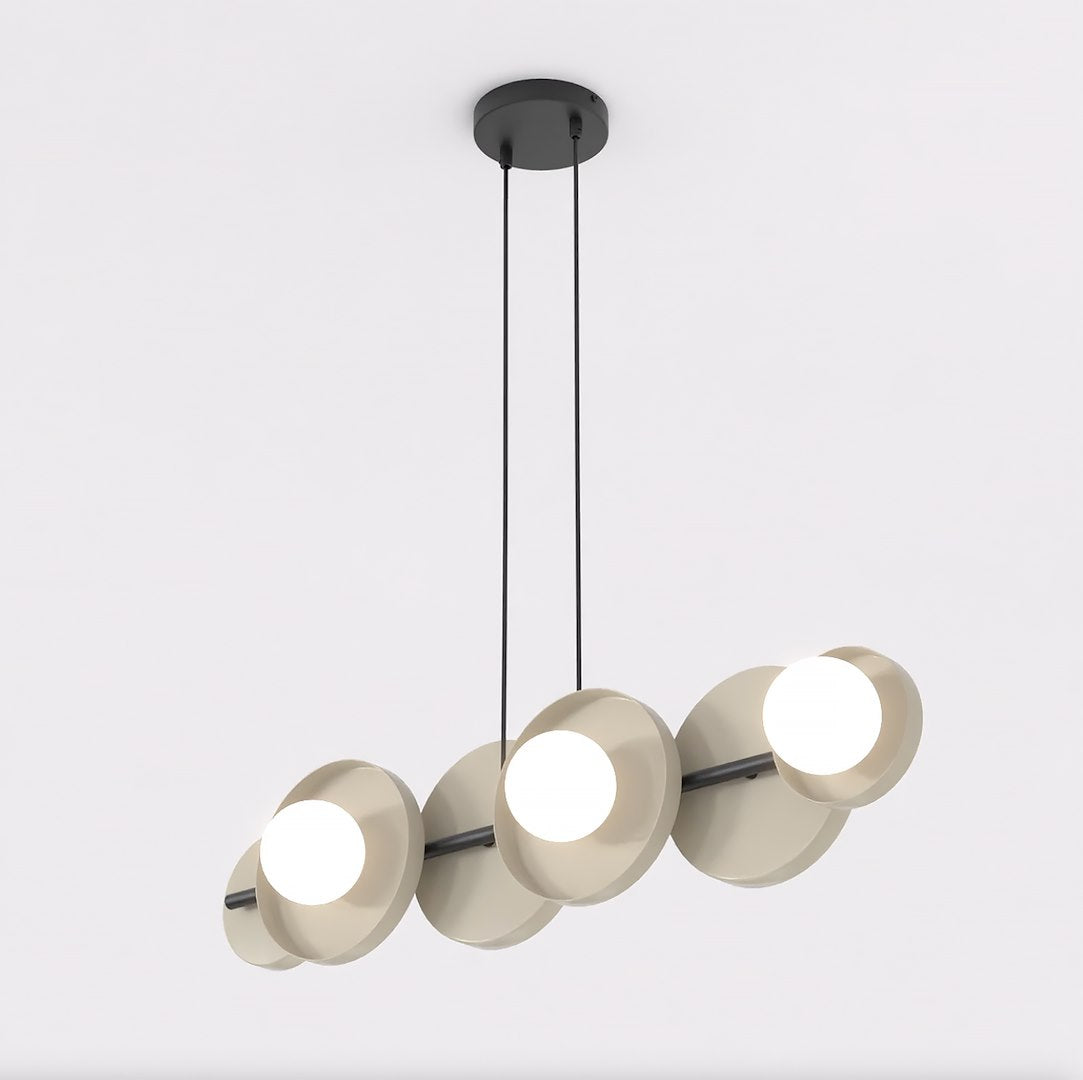 Hanglamp gepoedercoat staal minimalistisch Model 6 mokka, 85 x 23 x 120 cm, 6 x G9, hoogte verstelbaar