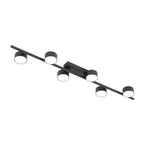 Plafondlamp gepoedercoat staal modern Bet mat zwart, 6 spots – 100 x 19 x 9 cm, voor woonkamer, keuken en hal
