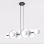 Hanglamp gepoedercoat staal minimalistisch wit met 6 lichtpunten, hoogte verstelbaar – 85 x 23 cm, eettafel
