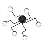 Plafondlamp staal modern Kurage zwart 60 x 60 cm, 6 lichtpunten met Gx53-fitting voor woonkamer en eetkamer