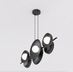 Hanglamp gepoedercoat staal minimalistisch Volum 6 zwart met witte lampenkappen, 6 lichtpunten, 100 cm breed