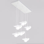 Hanglamp Ritual 6 lichts gepoedercoat staal, modern, wit – 75 x 32 cm, hoogte 120 cm, G9, eettafel