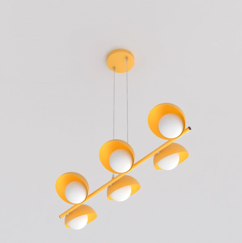Hanglamp gepoedercoat staal Scandinavisch Boom oranje 88 x 32 cm, 6 lichtpunten, verstelbaar, eettafel