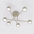 Plafondlamp gepoedercoat staal modern Halo beige, 6 lichtpunten, 60 cm – woonkamer, slaapkamer of eetkamer