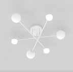 Plafondlamp wit staal Holon modern, 6 lichtpunten, 64 x 64 x 23 cm voor woonkamer, eetkamer en hal