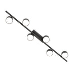 Plafondlamp gepoedercoat staal modern Bet mat zwart, 6 spots – 100 x 19 x 9 cm, voor woonkamer, keuken en hal