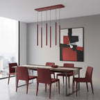 Hanglamp Selter 6 lichts gepoedercoat staal modern bordeaux, 6 fittingen G9, verstelbare hoogte