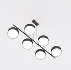 Hanglamp Drumz gepoedercoat staal zwart, 6 kappen Ø 20 cm, 100 x 46 cm, eettafel en keukeneiland