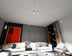 Hanglamp Traker gepoedercoat staal modern wit met 6 GU10-fittingen, 300 x 300 cm, hoogte verstelbaar
