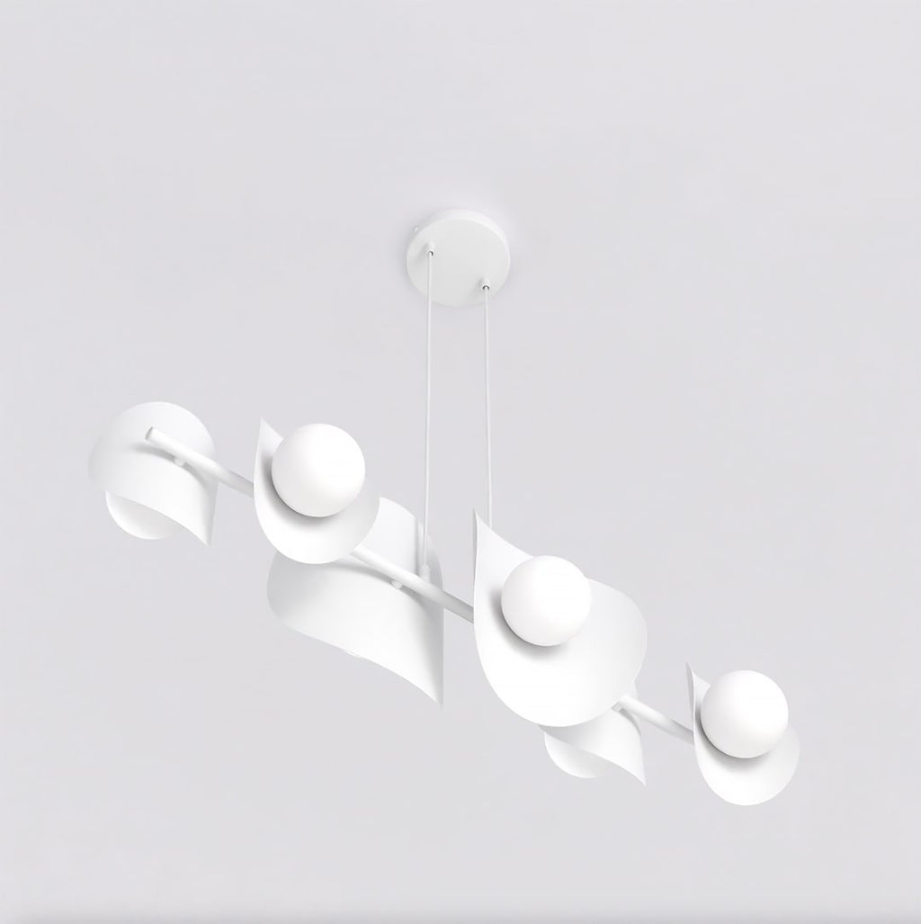 Hanglamp staal modern Elementi 6 lichts, wit – 87 x 23 cm, hoogte verstelbaar, eettafel en kookeiland