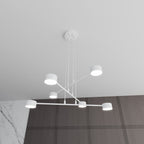 Hanglamp gepoedercoat staal Scandinavisch wit 70 x 100 cm, 6 GX53-fittingen, in hoogte verstelbaar