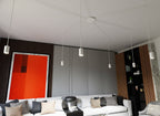 Hanglamp Traker gepoedercoat staal modern wit met 6 GU10-fittingen, 300 x 300 cm, hoogte verstelbaar