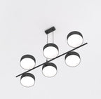 Hanglamp Drumz gepoedercoat staal zwart, 6 kappen Ø 20 cm, 100 x 46 cm, eettafel en keukeneiland
