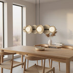 Hanglamp gepoedercoat staal minimalistisch Model 6 mokka, 85 x 23 x 120 cm, 6 x G9, hoogte verstelbaar