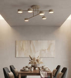 Plafondlamp gepoedercoat staal modern Halo beige, 6 lichtpunten, 60 cm – woonkamer, slaapkamer of eetkamer