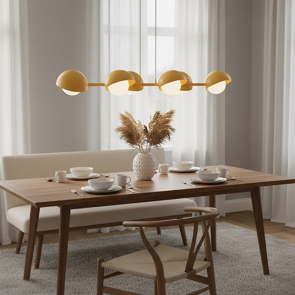 Hanglamp gepoedercoat staal Scandinavisch Boom oranje 88 x 32 cm, 6 lichtpunten, verstelbaar, eettafel