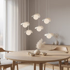 Hanglamp Ritual 6 lichts gepoedercoat staal, modern, wit – 75 x 32 cm, hoogte 120 cm, G9, eettafel