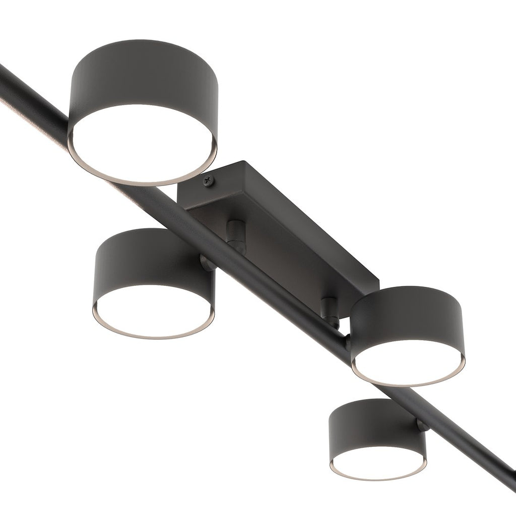Plafondlamp gepoedercoat staal modern Bet mat zwart, 6 spots – 100 x 19 x 9 cm, voor woonkamer, keuken en hal