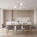 Plafondlamp wit staal Holon modern, 6 lichtpunten, 64 x 64 x 23 cm voor woonkamer, eetkamer en hal