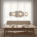 Hanglamp staal modern Elementi 6 lichts, wit – 87 x 23 cm, hoogte verstelbaar, eettafel en kookeiland