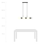Hanglamp gepoedercoat staal modern Rory 6 zwart met witte glazen kappen, 95 x 110 cm, eettafel en kookeiland