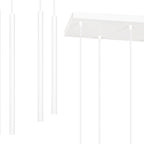 Hanglamp 6 lichts gepoedercoat staal minimalistisch wit 59 x 22 x 120 cm, G9 led, verstelbare hoogte