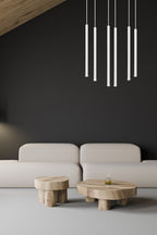 Hanglamp 6 lichts gepoedercoat staal minimalistisch wit 59 x 22 x 120 cm, G9 led, verstelbare hoogte