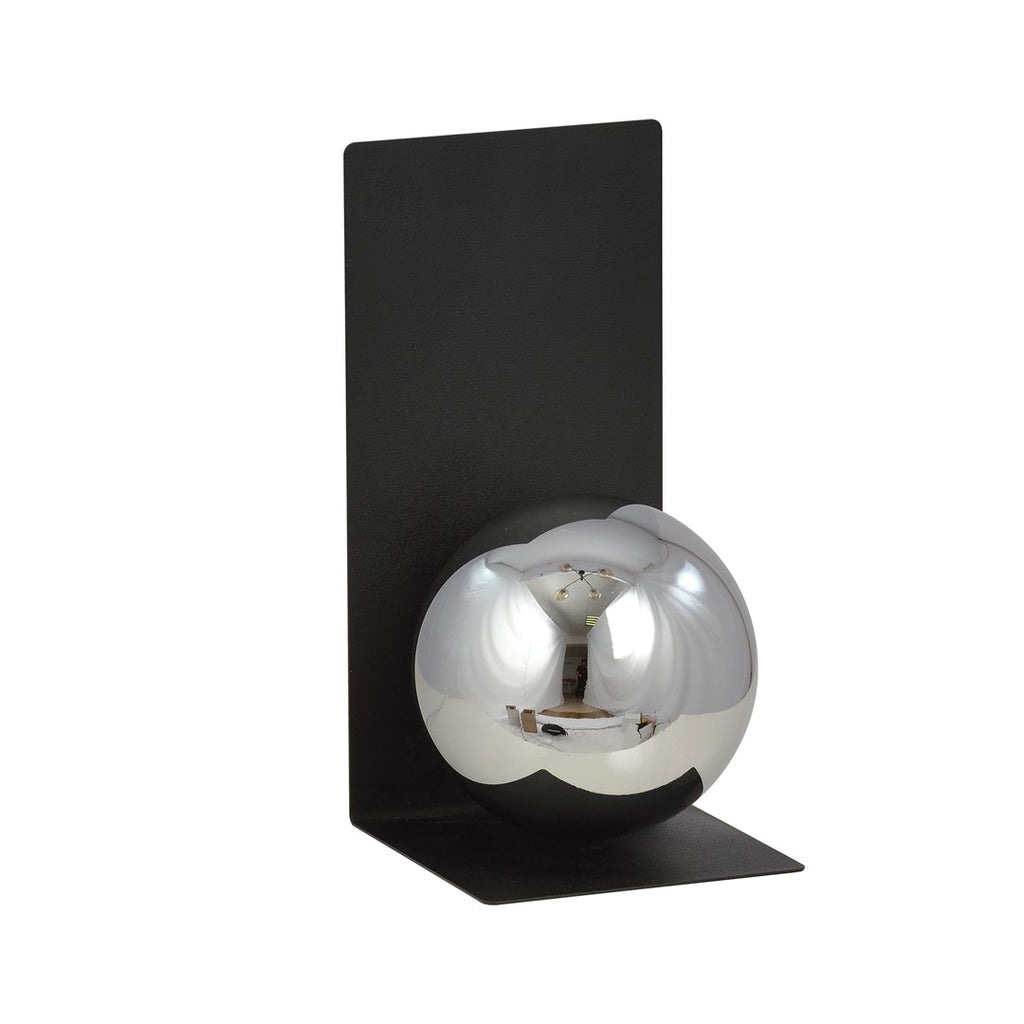 Wandlamp gepoedercoat staal en glas minimalistisch zwart met grafiet glazen kap Ø 14 cm, E14