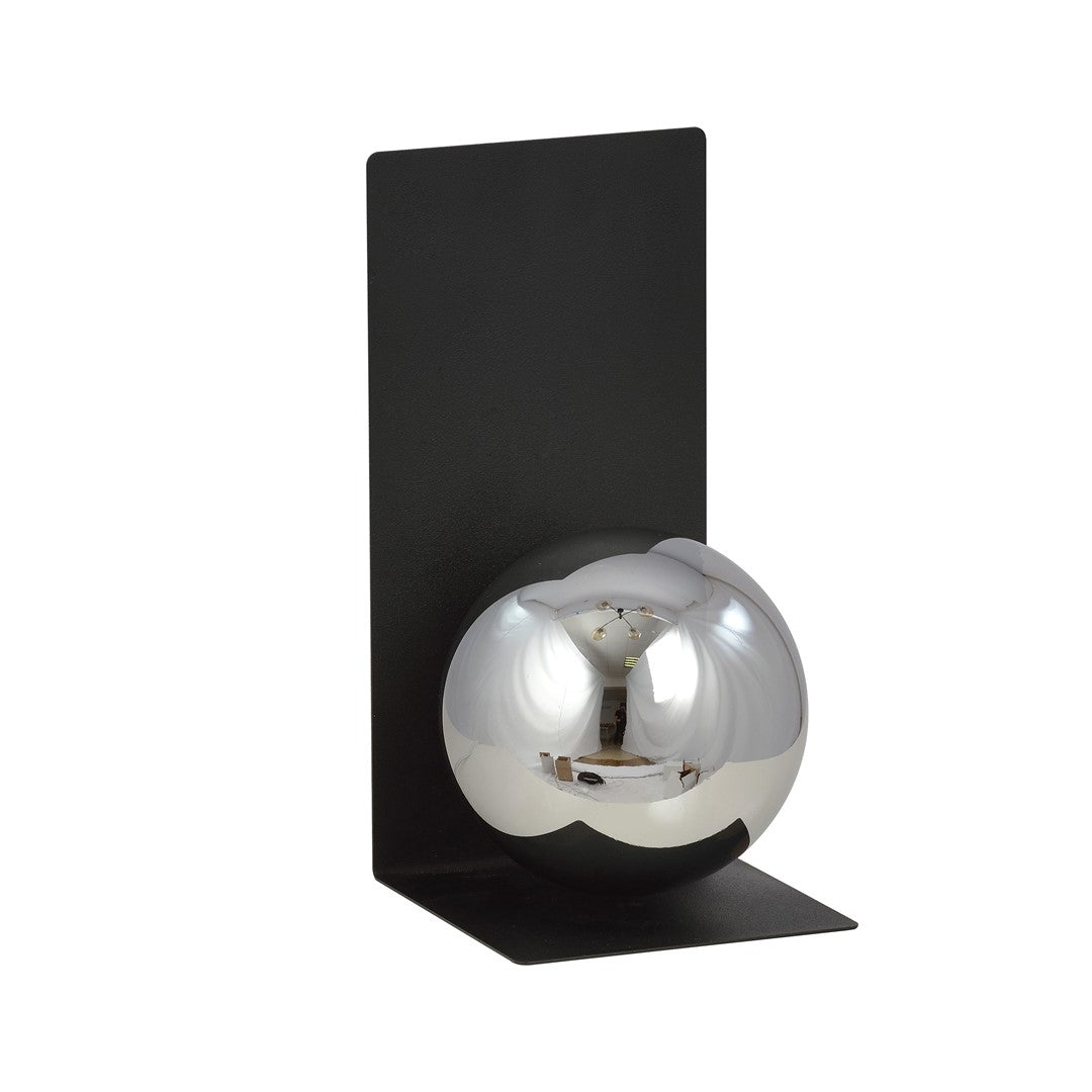 Wandlamp gepoedercoat staal en glas minimalistisch zwart met grafiet glazen kap Ø 14 cm, E14