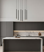 Hanglamp staal minimalistisch Selter 6 zwart, 6 lichtpunten G9 – 59 x 120 cm, woonkamer en eetkamer