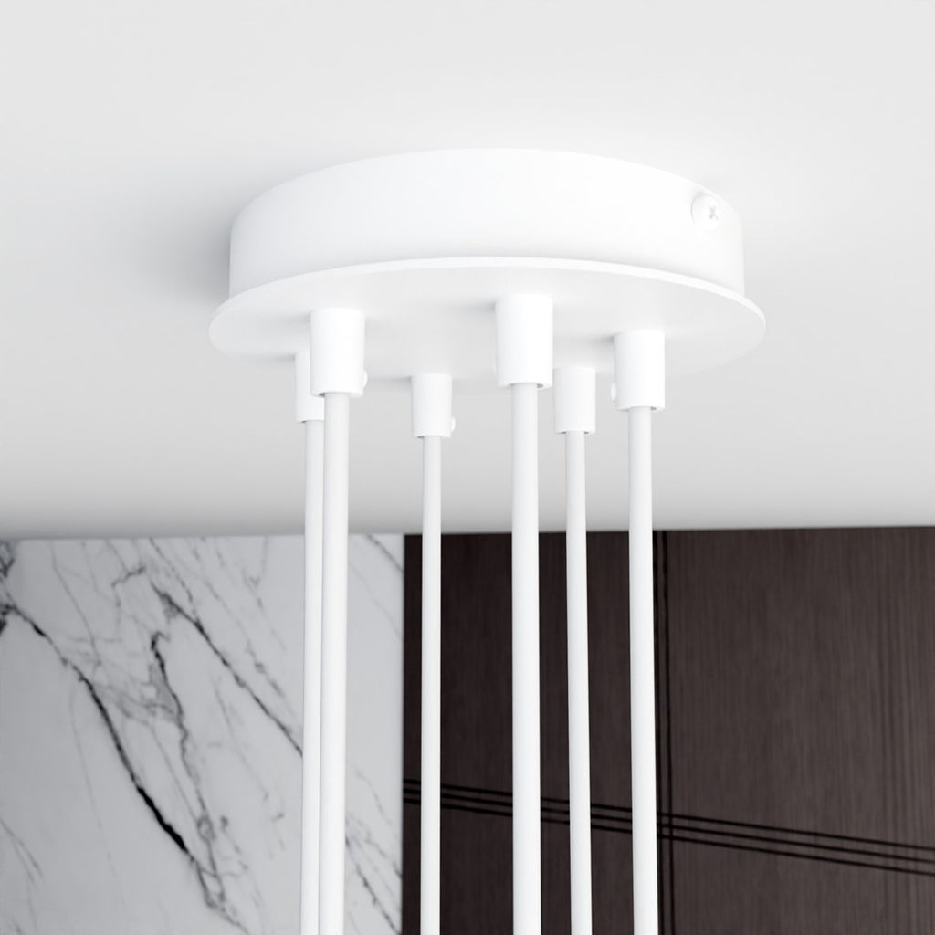 Hanglamp gepoedercoat staal Scandinavisch wit 70 x 100 cm, 6 GX53-fittingen, in hoogte verstelbaar