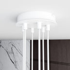 Hanglamp gepoedercoat staal Scandinavisch wit 70 x 100 cm, 6 GX53-fittingen, in hoogte verstelbaar