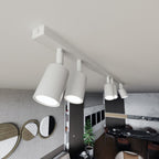 Plafondlamp gepoedercoat staal Flash minimalistisch wit, 116 x 4 x 2 cm met 6 GU10-fittingen