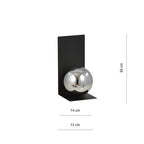 Wandlamp gepoedercoat staal en glas minimalistisch zwart met grafiet glazen kap Ø 14 cm, E14