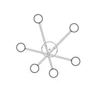 Plafondlamp gepoedercoat staal Halo Scandinavisch mat zwart, 60 cm breed, met 6 lichtpunten