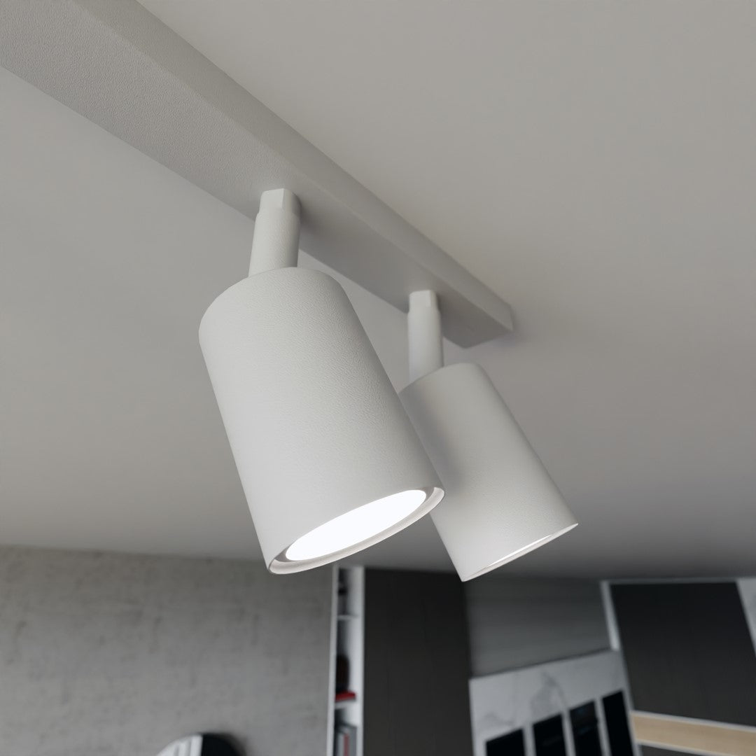 Plafondlamp gepoedercoat staal Flash minimalistisch wit, 116 x 4 x 2 cm met 6 GU10-fittingen