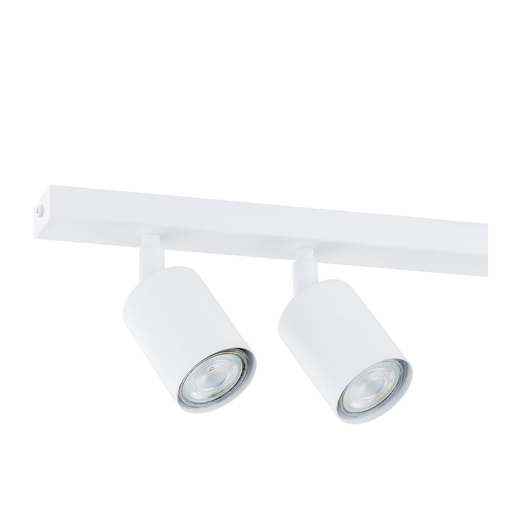 Plafondlamp gepoedercoat staal Flash minimalistisch wit, 116 x 4 x 2 cm met 6 GU10-fittingen