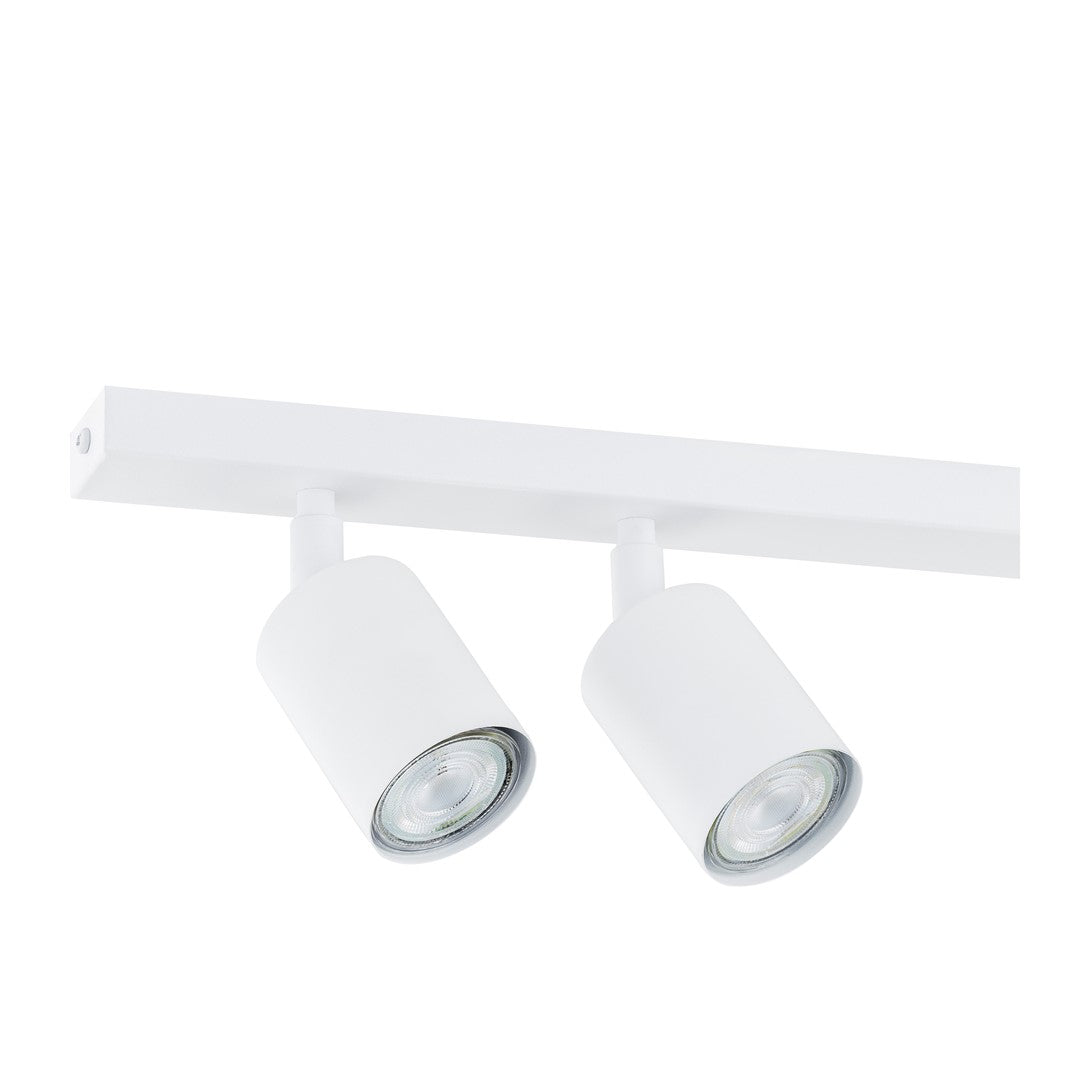 Plafondlamp gepoedercoat staal Flash minimalistisch wit, 116 x 4 x 2 cm met 6 GU10-fittingen