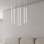 Hanglamp 6 lichts gepoedercoat staal minimalistisch wit 59 x 22 x 120 cm, G9 led, verstelbare hoogte